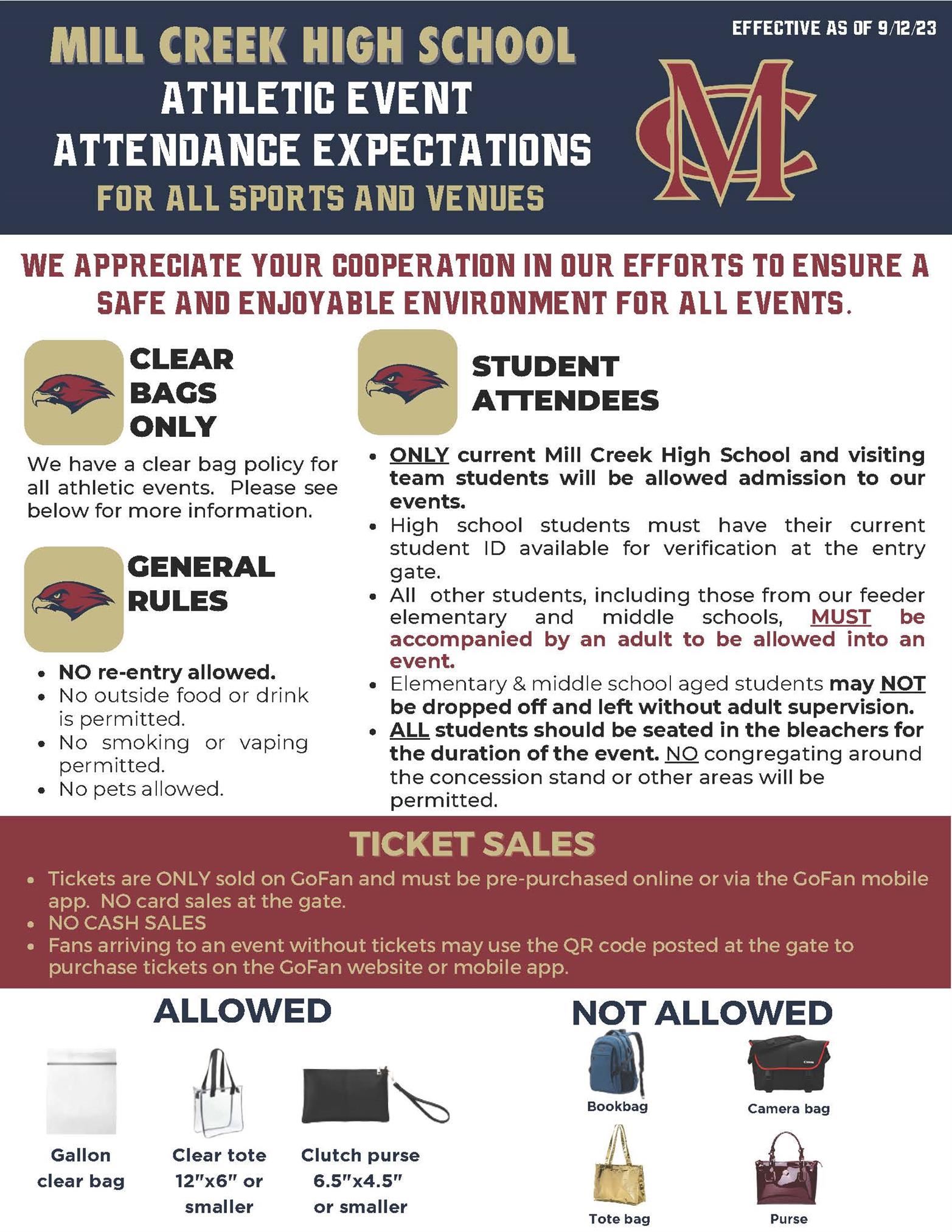 athletic event attendance expectations